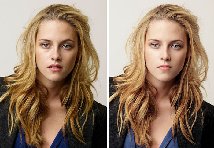 Звезды до и после фотошопа: Кристен Стюарт