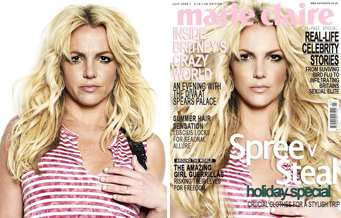 Звезды до и после фотошопа: Бритни Спирс