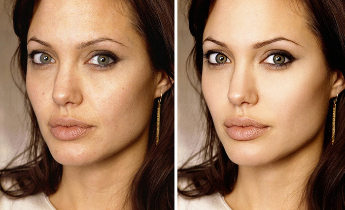 Звезды до и после фотошопа: Анджелина Джоли