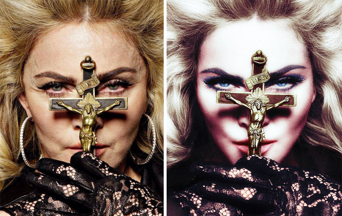 Звезды до и после фотошопа: Мадонна